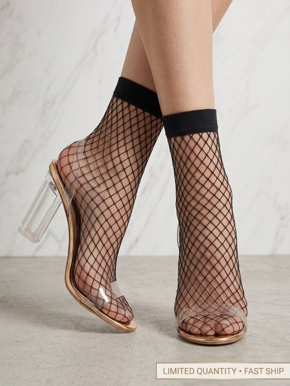 Diamond Net Black Anklet Socks Fishnet Ankle Mesh Socks Goth Festival NEW OS